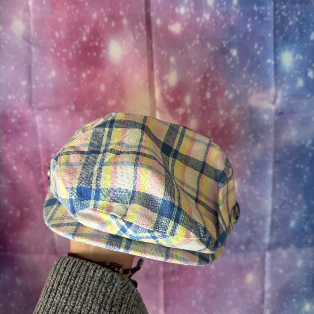 New boys Janie and Jack plaid newsboy cap in a pastel size 2-3 🛍